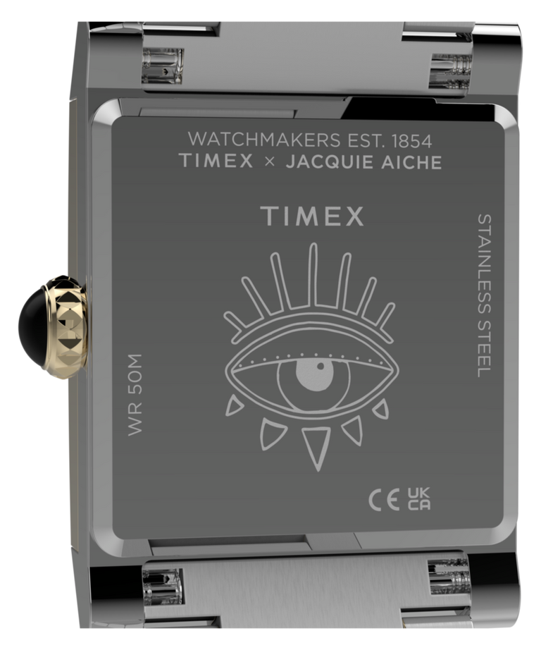 TW6A15000 Timex x Jacquie Aiche Éclat 24mm Stainless Steel Bracelet Watch Caseback Image