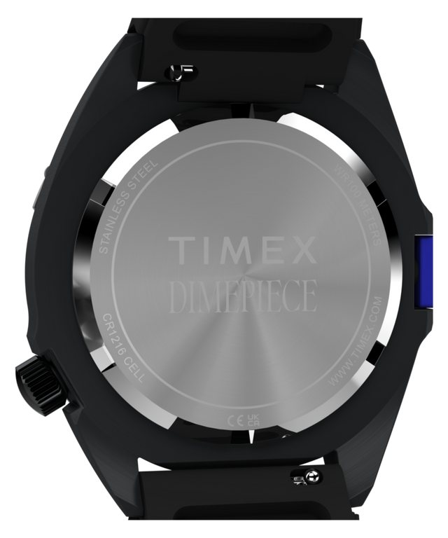 TW6A19800 Timex Intrepid x Dimepiece ‘Blackout’ Edition​ 36mm NBR Strap Watch Caseback Image