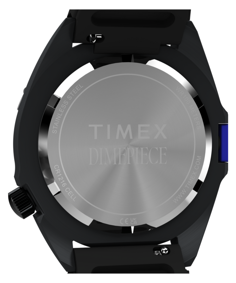 TW6A19800 Timex Intrepid x Dimepiece ‘Blackout’ Edition​ 36mm NBR Strap Watch Caseback Image