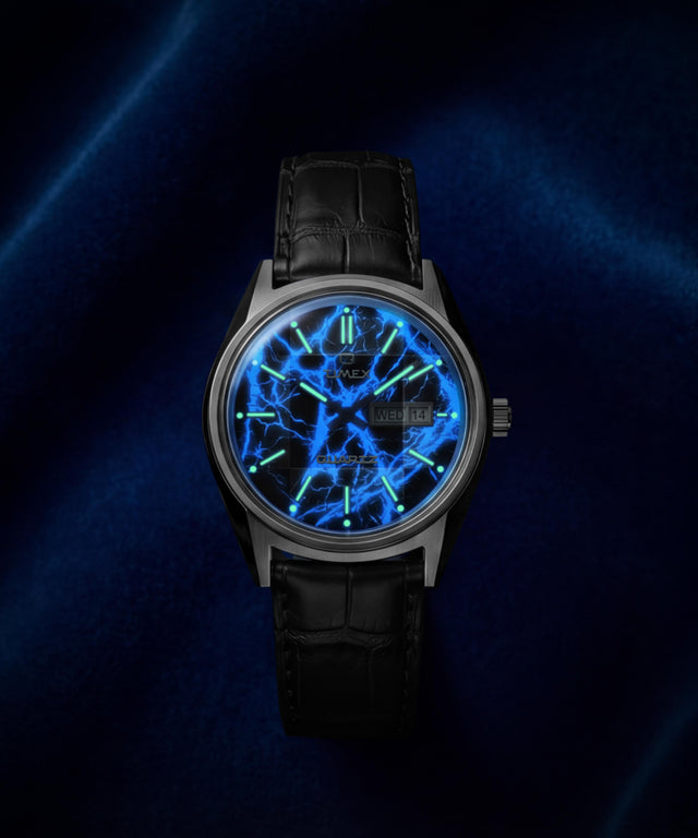 TW6A33800 Q Timex Blue Vega 38mm Leather Strap Watch Alt Beauty Shot 2