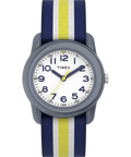 TW7C05800 TIMEX TIME MACHINES® 29mm Blue/Yellow Stripe Elastic Fabric Kids Watch Primary Image
