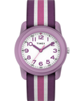 TW7C06100 TIMEX TIME MACHINES® 29mm Purple Stripe Elastic Fabric Kids Watch Primary Image