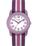 TW7C06100 TIMEX TIME MACHINES® 29mm Purple Stripe Elastic Fabric Kids Watch Primary Image