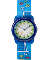 TW7C16500 TIMEX TIME MACHINES® 29mm Blue Soccer Elastic Fabric Kids Watch Primary Image