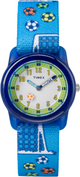 TW7C16500 TIMEX TIME MACHINES® Reloj infantil de 29 mm con diseño de fútbol en tejido elástico azul - Imagen principal