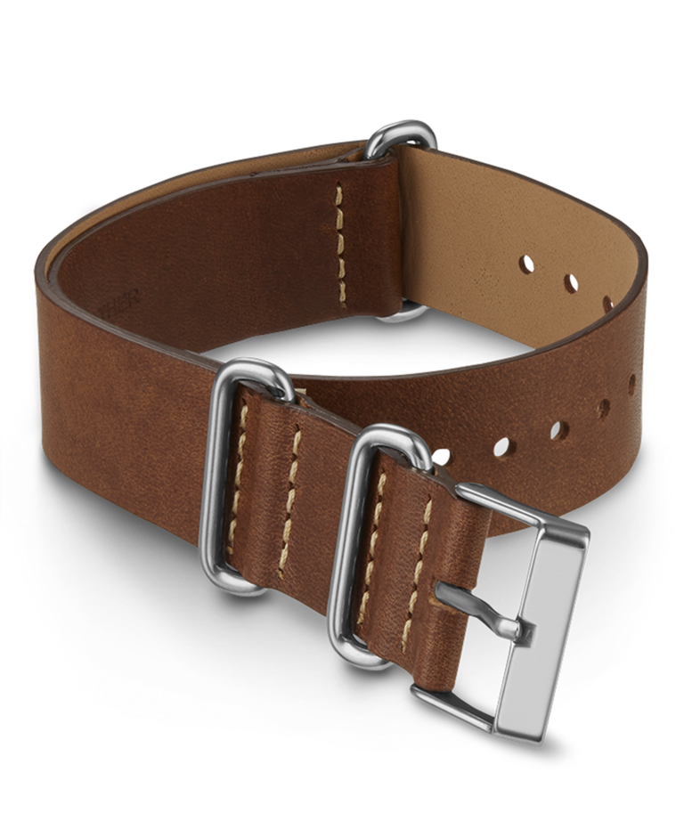 TW7C63000 20mm Leather Slip-Thru Double Layer Strap Primary Image