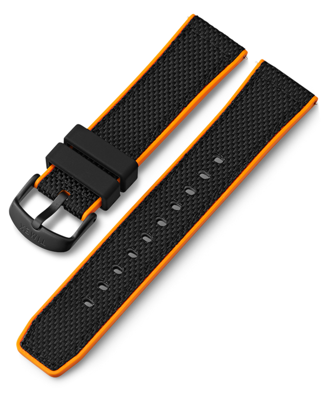 TW7C65100 22mm Quick Release Silicone Strap With Fabric Top and Leather Lining Primary Image