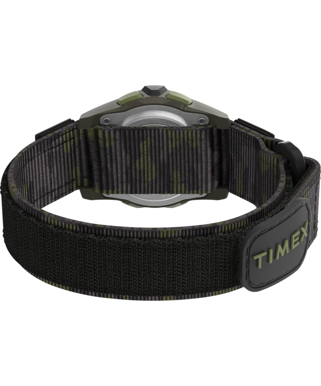 TW7C77500 TIMEX TIME MACHINES® 35mm Green/Brown Camo Fast Wrap® Kids Digital Watch Caseback with Attachment Image