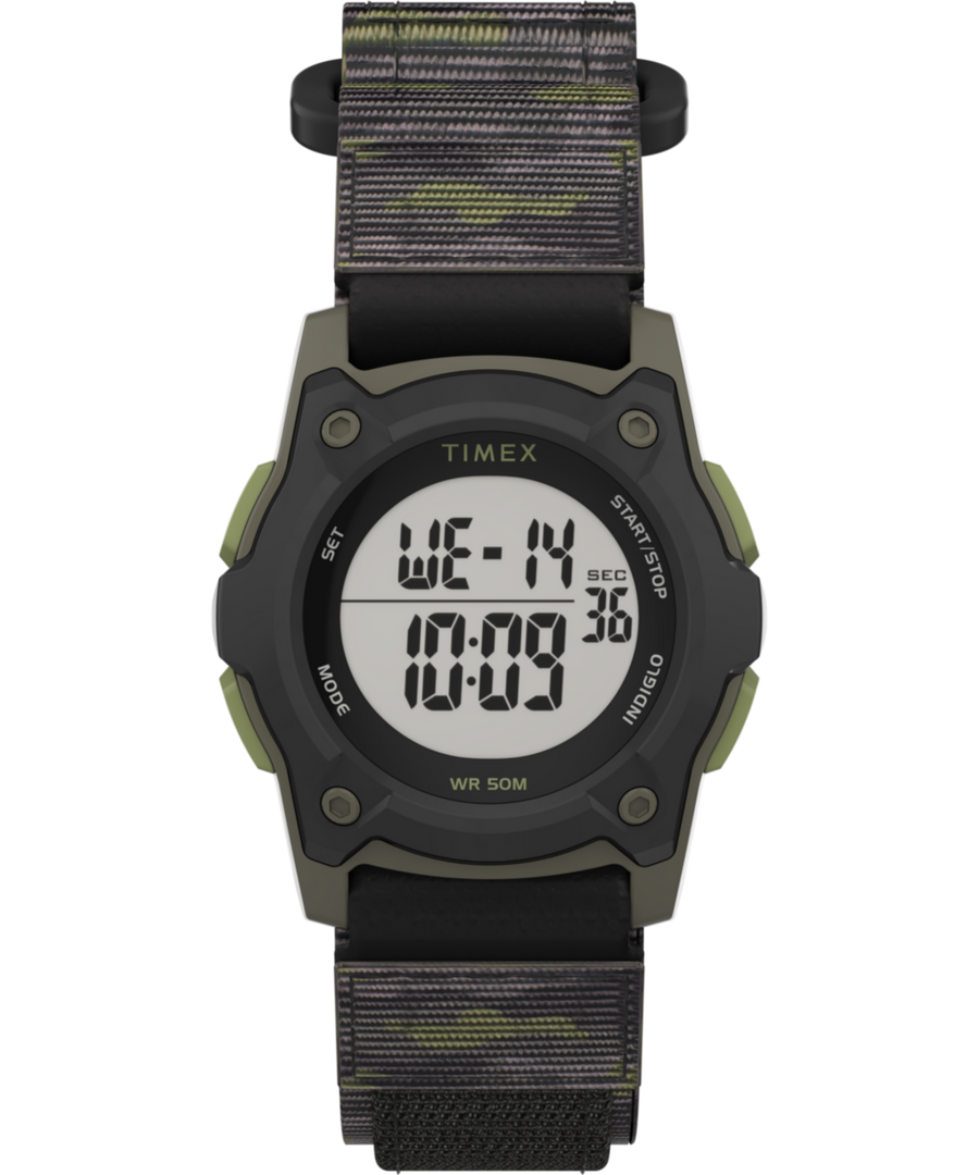 TW7C77500 TIMEX TIME MACHINES® 35mm Green/Brown Camo Fast Wrap® Kids Digital Watch Primary Image