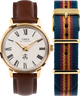 TWG029900 Timex x Brooks Brothers Gold Tone Marlin® Automatic 38mm Leather Strap and Fabric Strap Set Primary Image