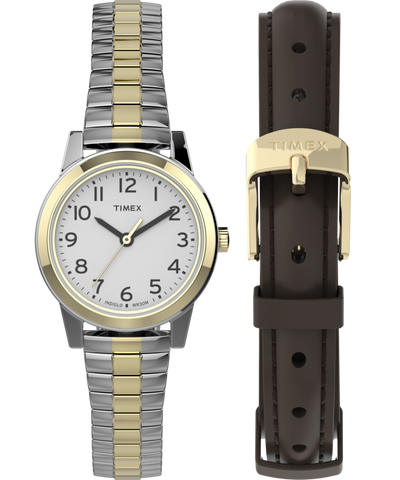 TWG062700 Essex Ave 25mm Stainless Steel Bracelet and Leather Strap Box Set Primary Image