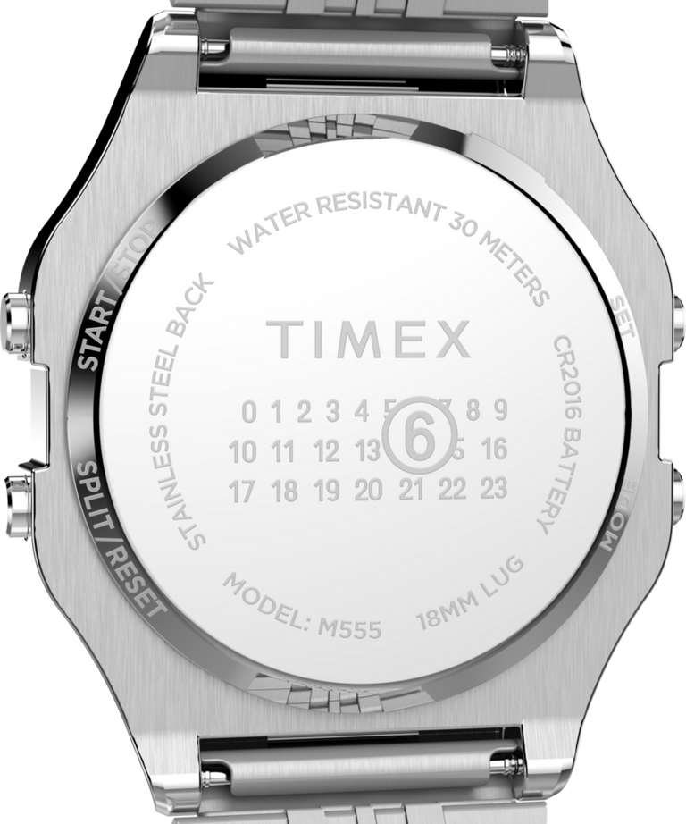 TWG065600 Timex x MM6 36mm Stainless Steel Bracelet Watch Gift Set Caseback Image