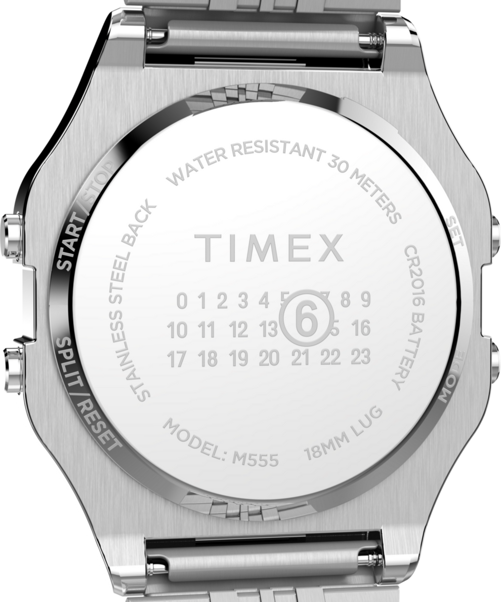 TWG065600 Timex x MM6 36mm Stainless Steel Bracelet Watch Gift Set Caseback Image