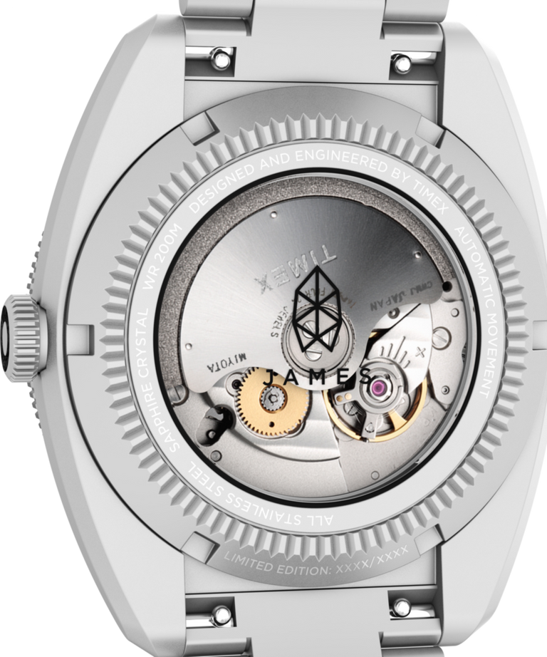 TWG067600 The James Brand x Timex Automatic GMT 41mm Watch Gift Set Caseback Image