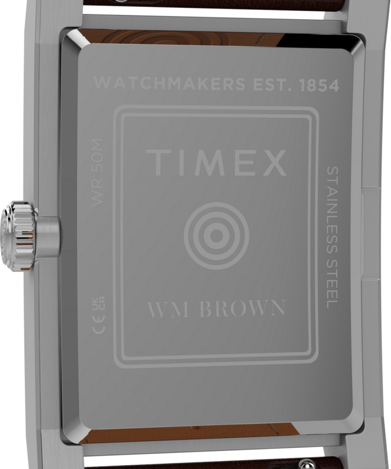 TWG069000 WM Brown x Timex: Set de regalo con reloj rectangular de 27 mm. Imagen del fondo de la caja