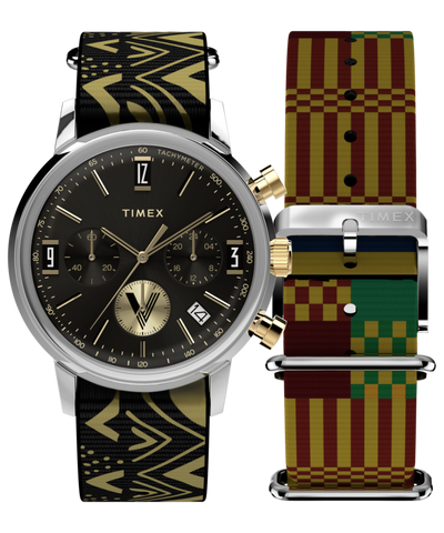 TWG069100 Vontélle x Timex Marlin: reloj cronógrafo de cuarzo de 40 mm con correa de tela, set de regalo. Imagen principal