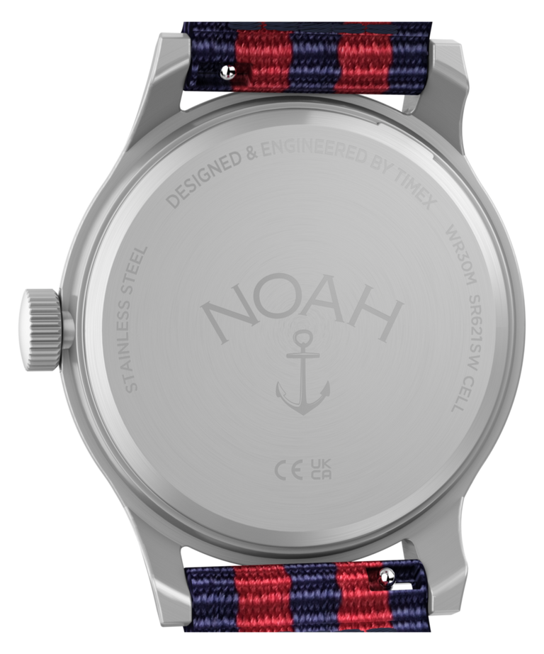 TWG069300 NOAH x Timex MK1 Anchor, 36 mm, correa de tela, set de regalo. Imagen del fondo de la caja.