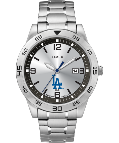 Timex Men's good Easy Reader Leather Los Angeles Dodgers