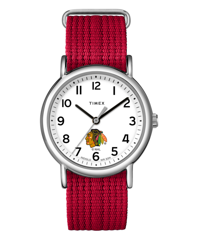 TWZHBLAM3 Mochila de fin de semana roja de los Chicago Blackhawks - Imagen principal