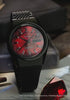 TW2Y99700 Harry Potter x Q Timex Sorcerer’s Stone watch video showcasing the red dial, black case and bracelet, luminous details, and themed caseback.