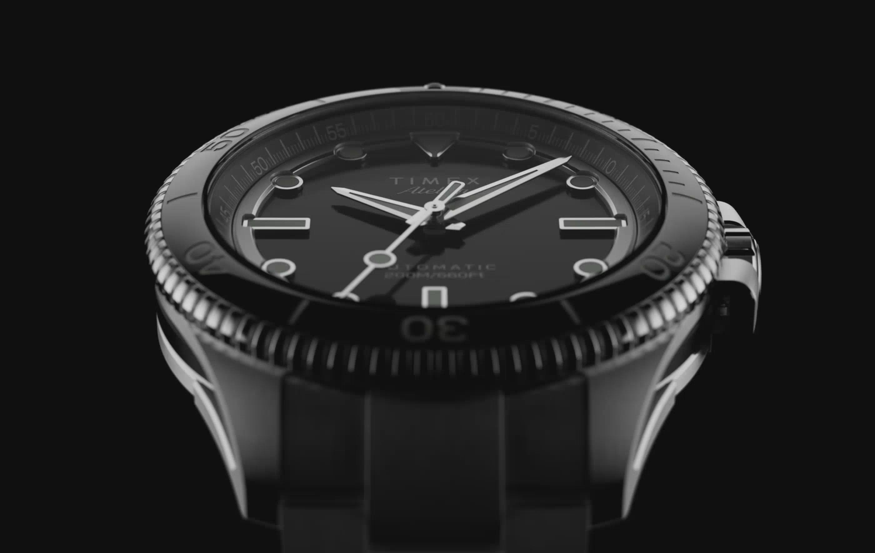 Timex Atelier Video displaying the watch in many spotlights