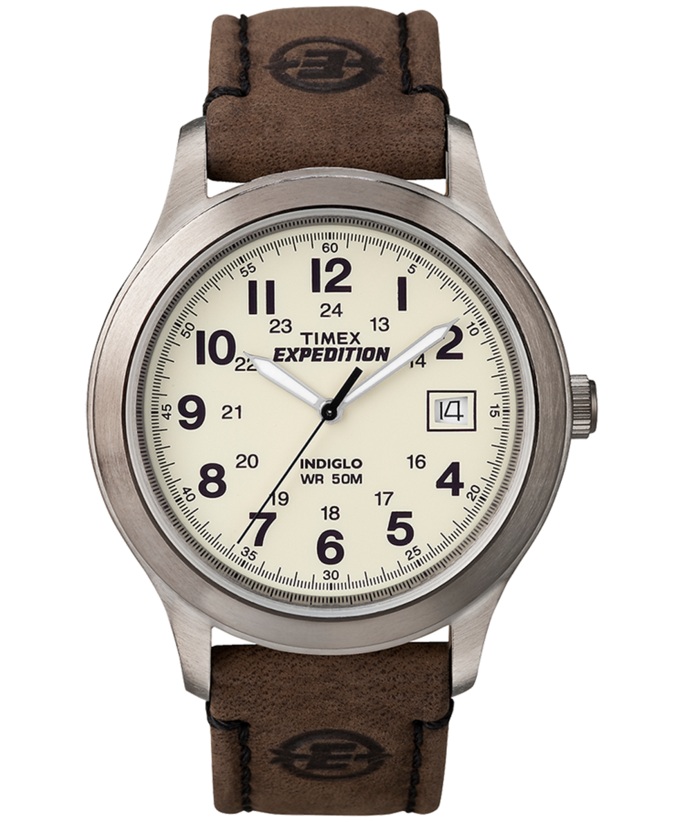 T498709J Expedition Metal Field 37mm Leather Strap Watch primary image