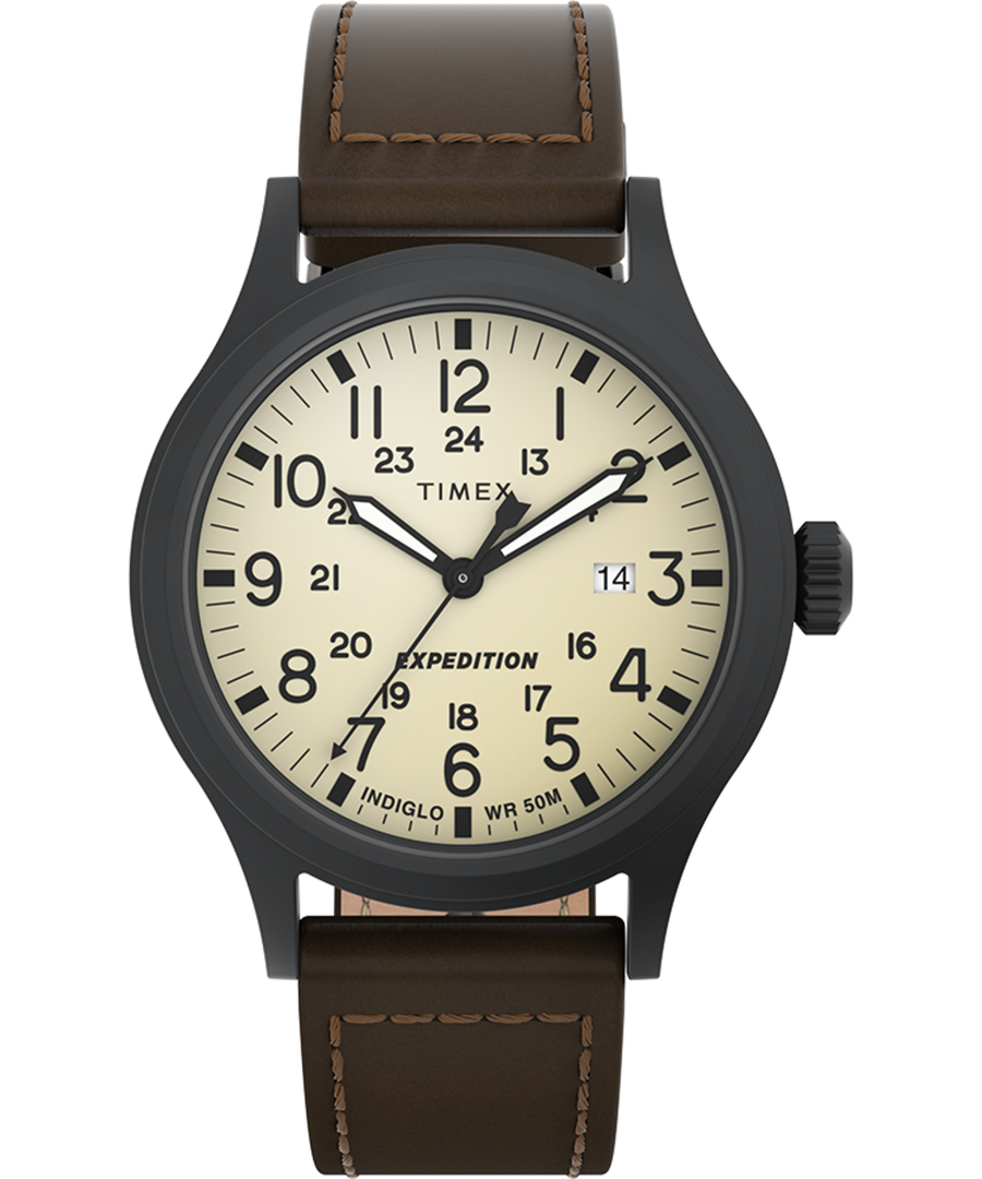 T499639J Expedition Scout 40mm Leather Strap Watch primary image