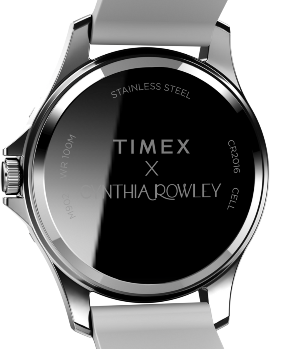 TW2U19900L0 Timex X Cynthia Rowley Navi 38mm Silicone Strap Watch in Black caseback image