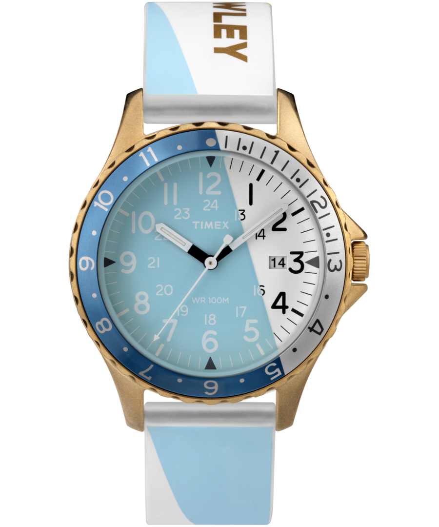 TW2U20000L0 Timex X Cynthia Rowley Navi 38mm Silicone Strap Watch in Blue primary image