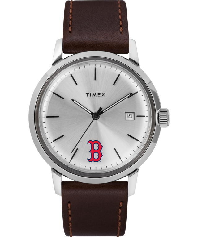 TW2U93200ZV Marlin® Automatic 40mm Leather Strap Watch Featuring Boston Red Sox™ primary image