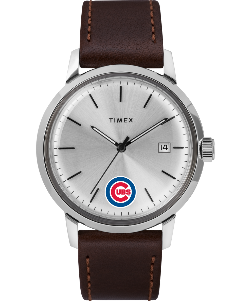 TW2U93300ZV Marlin® Automatic 40mm Leather Strap Watch Featuring Chicago Cubs™ primary image