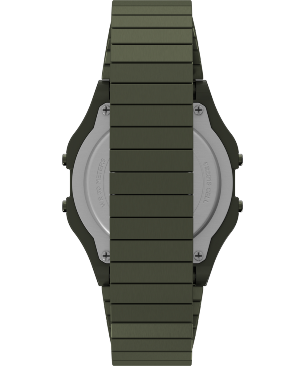 TW2U94000YB Timex T80 34mm Stainless Steel Expansion Band Watch with Perfect Fit in Green strap image