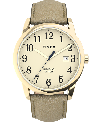 TW2V047009J Easy Reader® 38mm Leather Strap Watch in Gold-Tone primary image