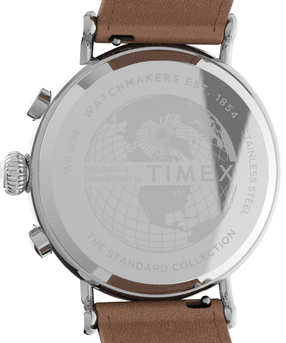 TW2V27500VQ Timex Standard Chronograph 41mm Leather Strap Watch caseback image