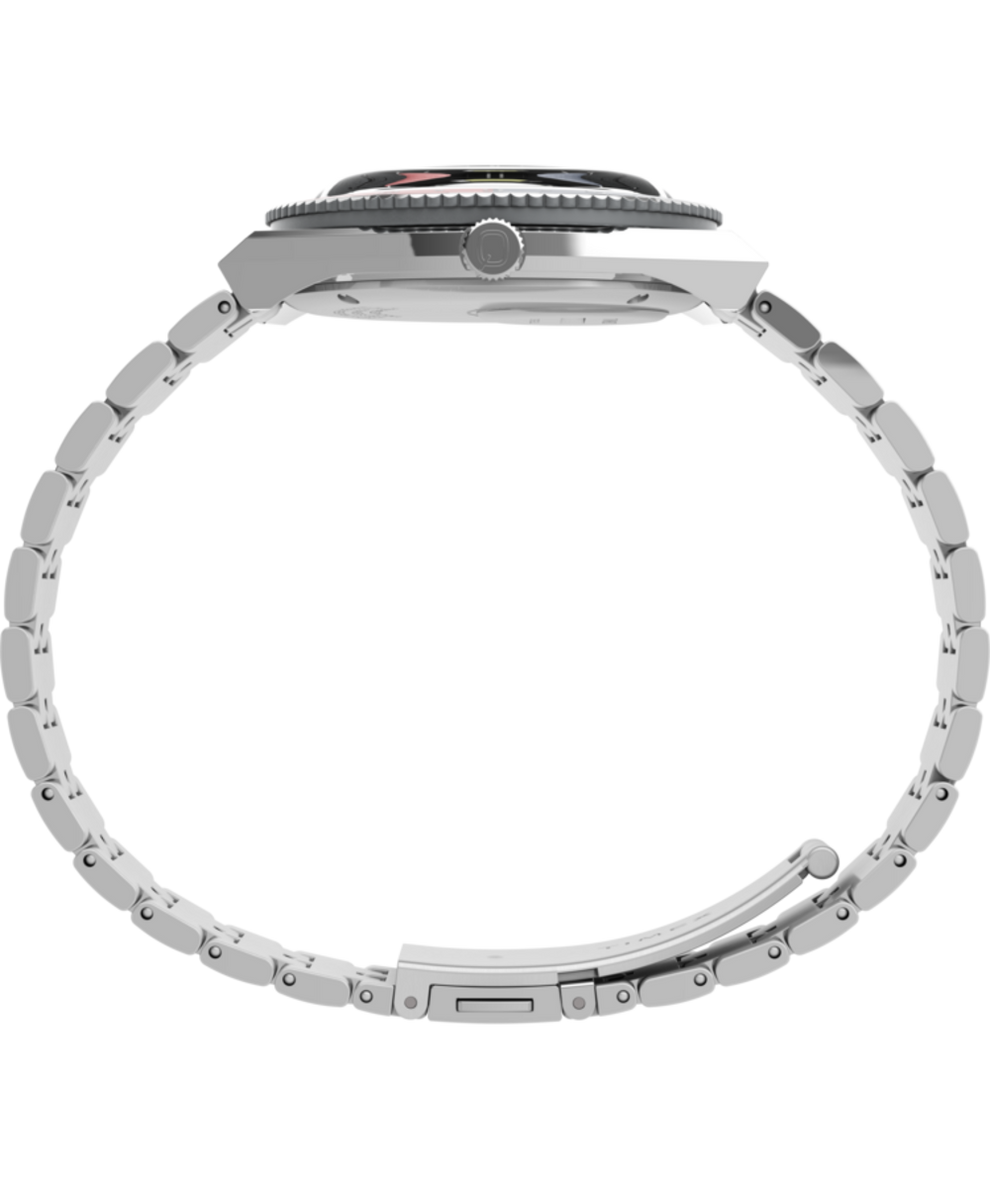 Q Timex GMT 38mm Stainless Steel Bracelet Watch