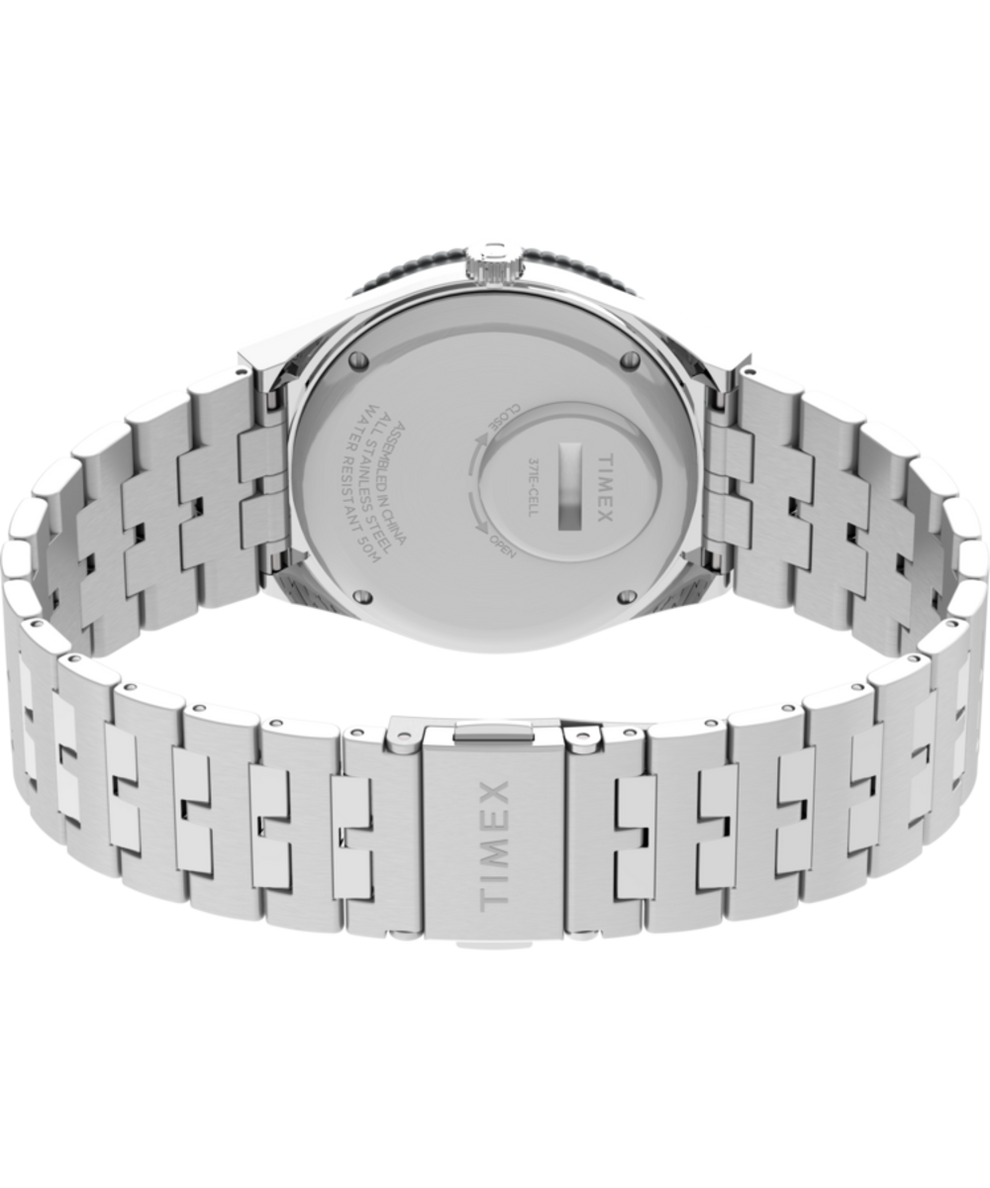 Q Timex GMT 38mm Stainless Steel Bracelet Watch