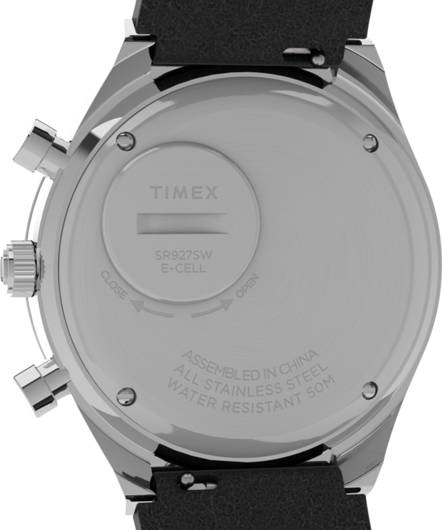 TW2V42700ZV Q Timex Chronograph 40mm Leather Strap Watch caseback image