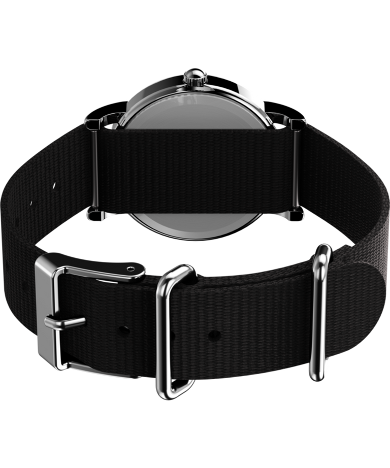 TW2V468009J Weekender 31mm Fabric Strap Bracelet in Black back (with strap) image