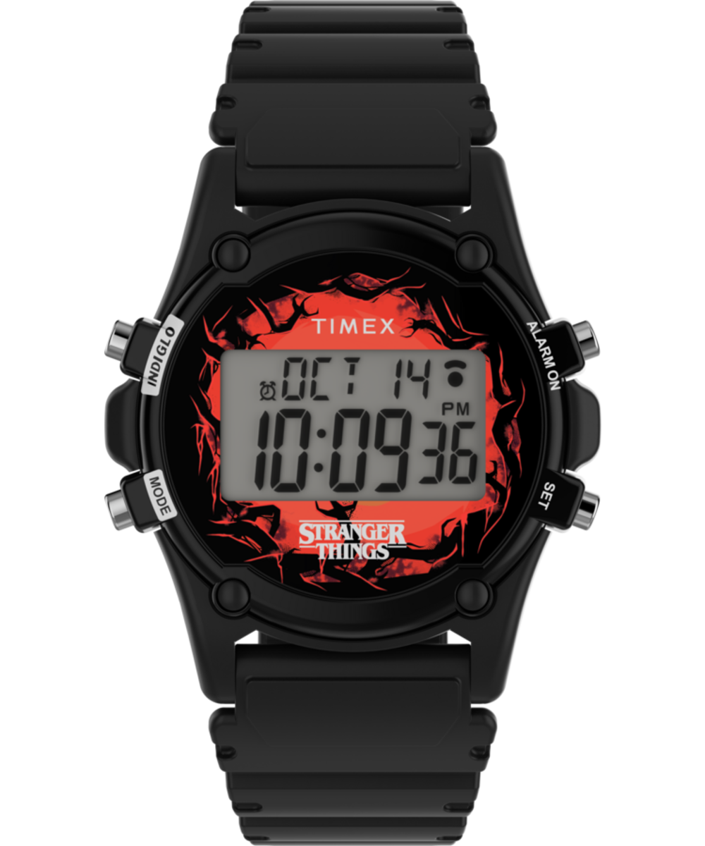 TIMEX◆クォーツ腕時計/デジタル/ラバー/STRANGER THINGS