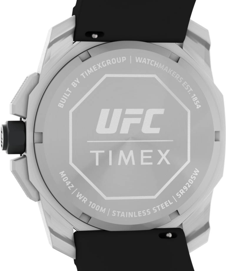 TW2V58600JR Timex UFC Icon Chronograph 45mm Silicone Strap Watch caseback image