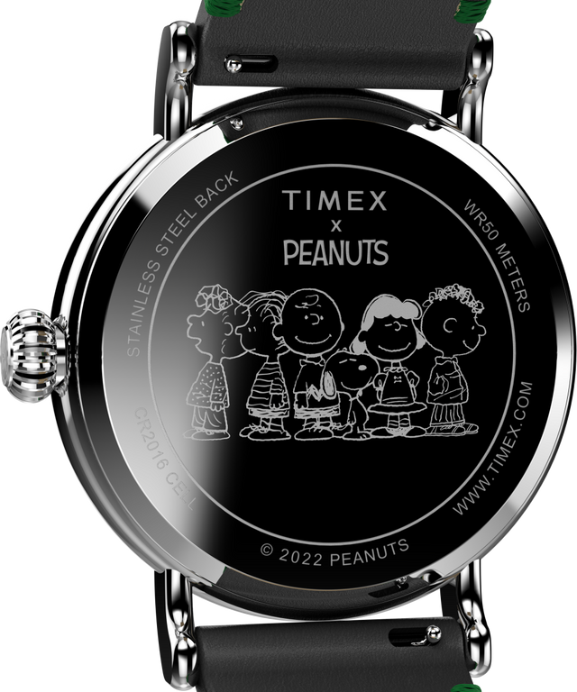 TW2V60200VQ Timex Standard x Peanuts Featuring Snoopy Ice Skating 40mm Leather Strap Watch caseback image