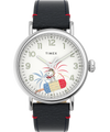 TW2V60500VQ Timex Standard x Peanuts Featuring Snoopy Fireworks 40mm Leather Strap Watch primary image