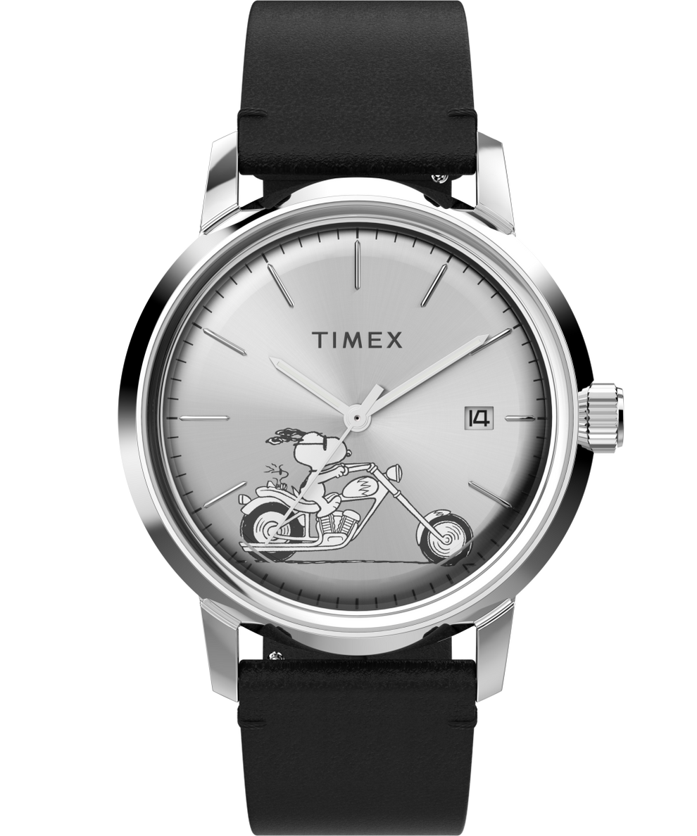 TW2V63100ZV Timex Marlin® Automatic x Snoopy Easy Rider 40mm Leather Strap Watch caseback (with attachment) image