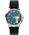 TW2V63200ZV Timex Marlin® Hand-Wound x Snoopy Holiday 34mm Leather Strap Watch primary image