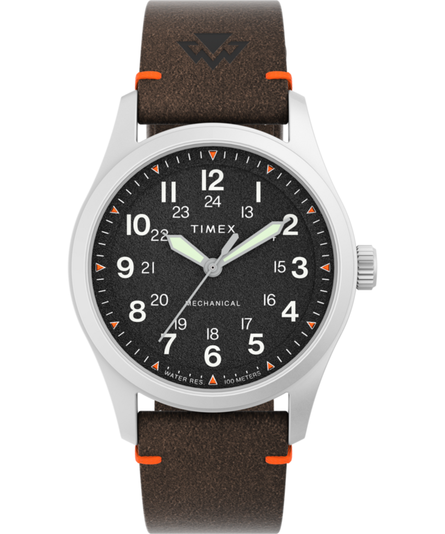Expedition North® Field Mechanical 38mm Eco-Friendly Leather Strap Watch