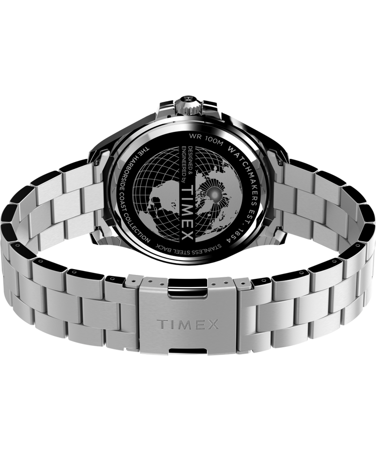 TW2V65300VQ Harborside Coast 43mm Stainless Steel Bracelet Watch back (with strap) image