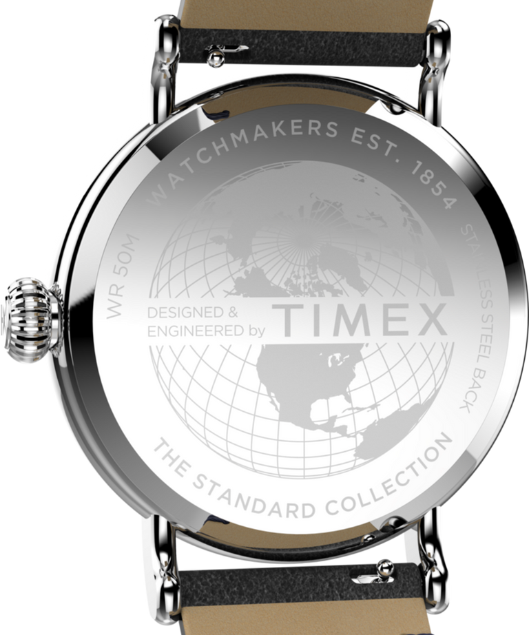 TW2V71300VQ Timex Standard 40mm Eco-Friendly Leather Strap Watch caseback image