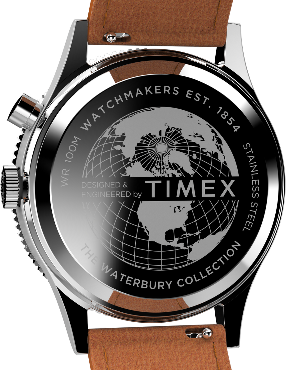 TW2V74000VQ Waterbury Traditional GMT 39mm Leather Strap Watch caseback image