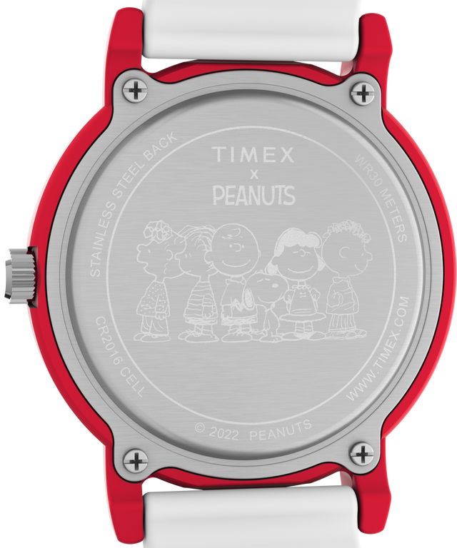 TW2V77700JT Timex X Peanuts Rainbow Paint 36mm Silicone Strap Watch caseback image