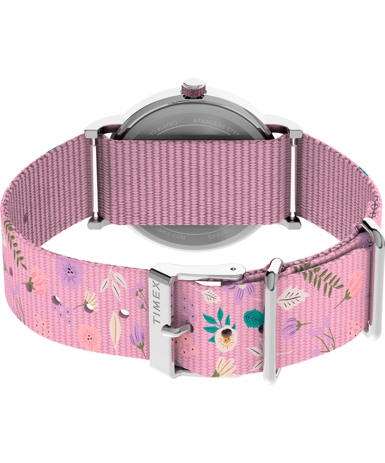 TW2V77800JT Timex Weekender X Peanuts In Bloom 38mm Fabric Strap Watch back (with strap) image